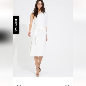 Halston Draped One Shoulder Crepe Dress